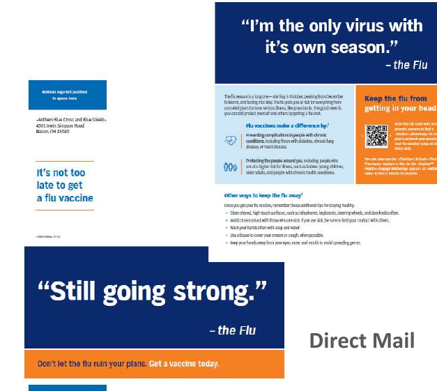 The It's Me, The Flu direct mail piece, full layout.